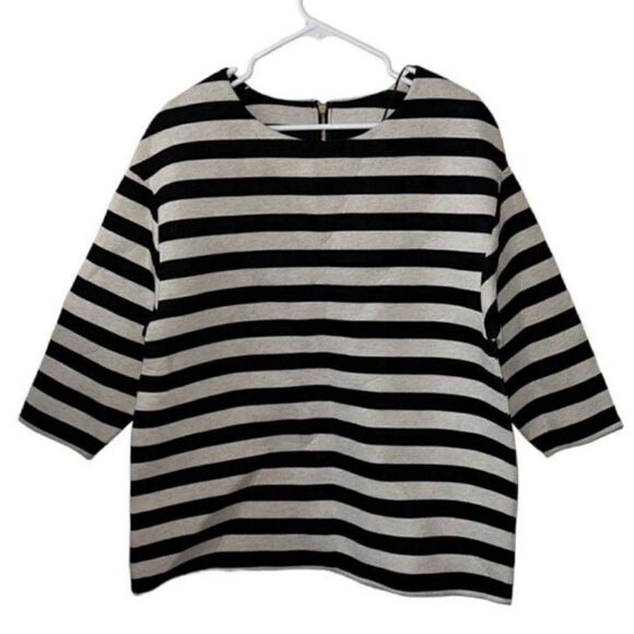 H&M Striped Black & Gray Top(Size 8) - Picture 1 of 5